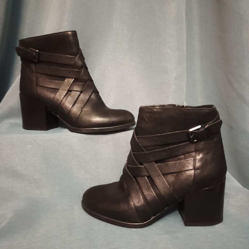 Black Fabianelli Leather Ankle Boots